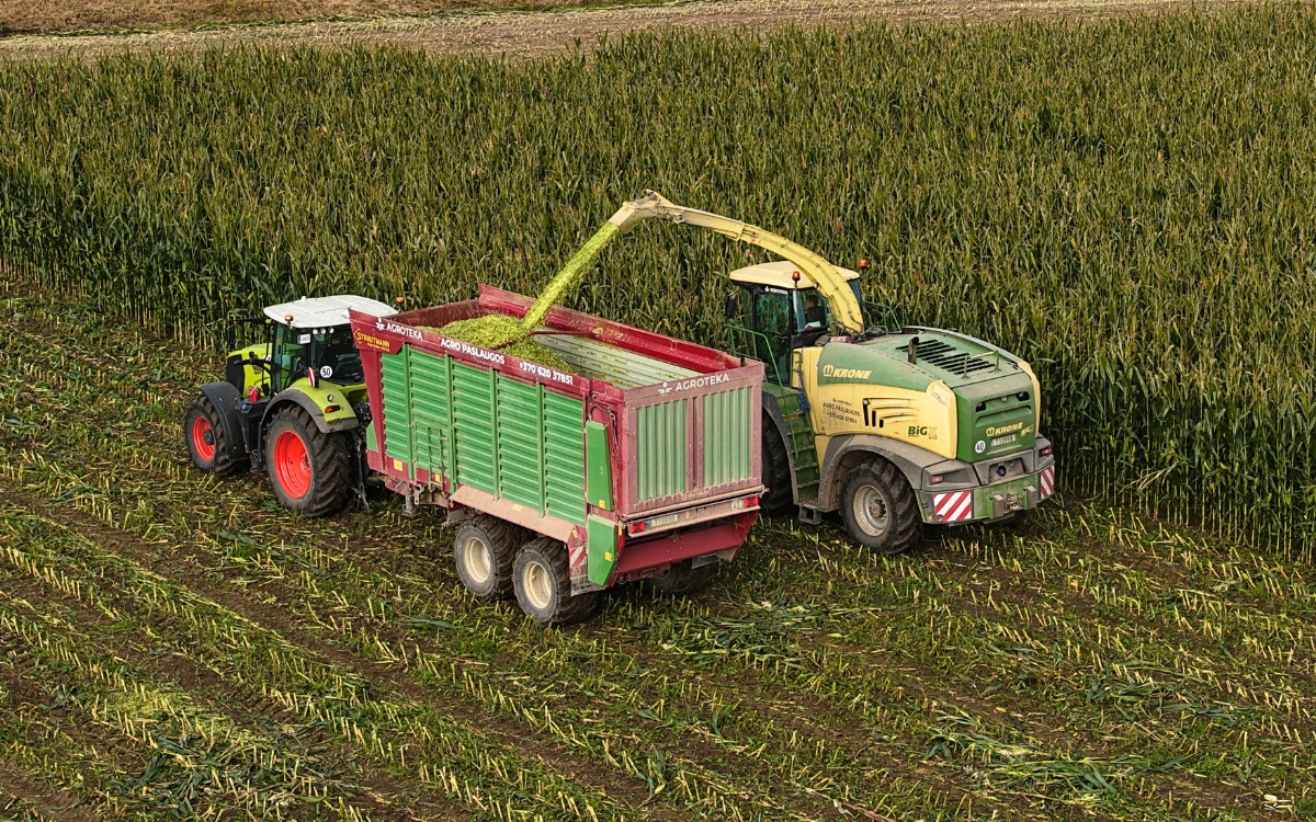 Smulkinimo paslaugą atliekame su savaeigiais smulkintuvais Krone BIG X 630.