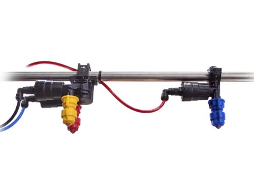 Dvigubi arba vienviečiai purkštukų laikikliai SELEJET _ MULTIJET, išdėstyti kas 25 cm (2–1)