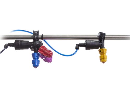 Trigubi arba vienviečiai purkštukų laikikliai SELEJET _ MULTIJET, išdėstyti kas 25 cm (1–1)