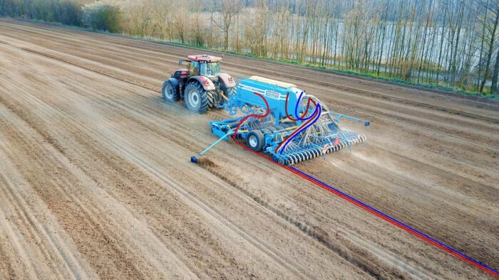 Sowing three crops in one pass.